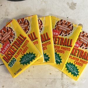 Fleer 1990 5th Anniversary Ed. Basketball‎ Player Photo Cards- 15 cards/ pack